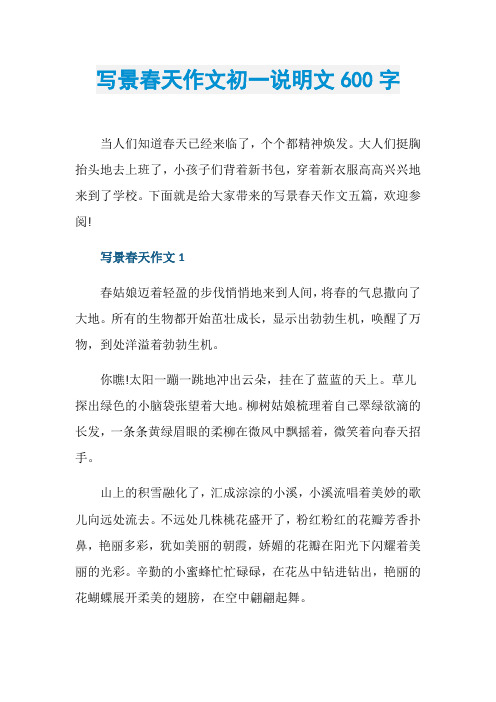 写景春天作文初一说明文600字