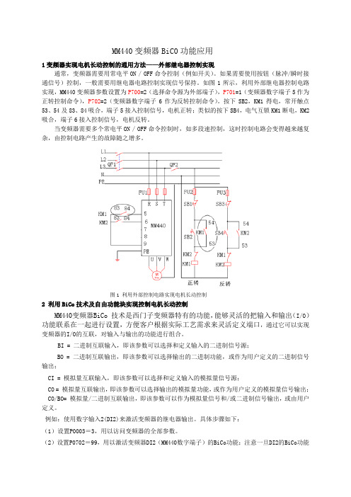 MM440变频器BiC0功能应用