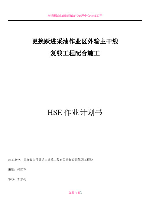 HSE(健康、安全、环境)两书一表