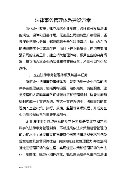 法律事务管理体系建设方案