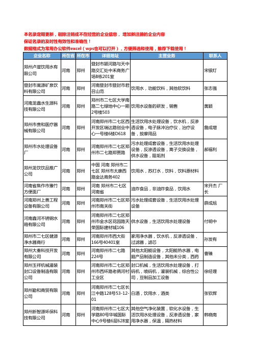 2020新版河南省郑州饮用水工商企业公司名录名单黄页大全90家