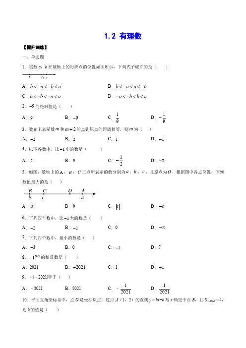 1-2 有理数(提升训练)(原卷版)