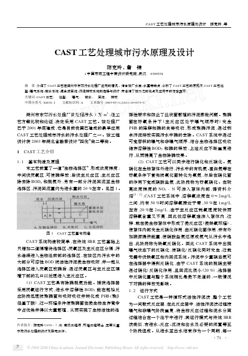 CAST工艺处理城市污水原理及设计