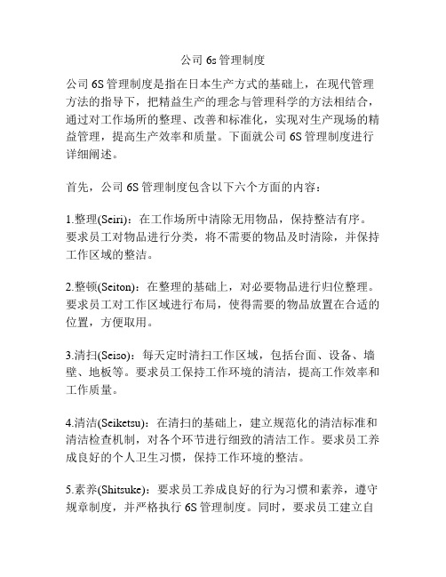 公司6s管理制度