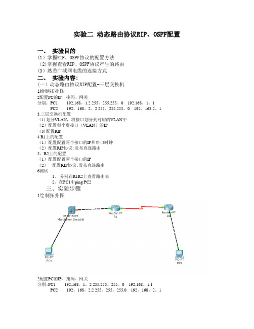 动态路由协议RIP、OSPF配置