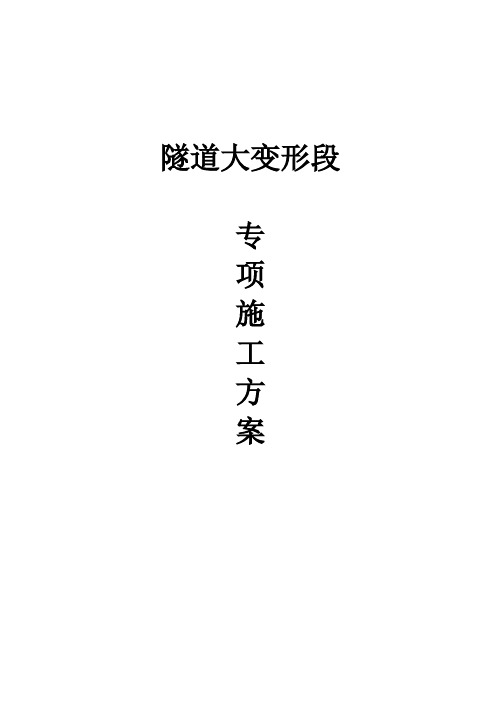 隧道大变形段专项施工方案