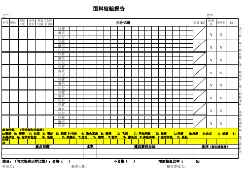 面料检验报告