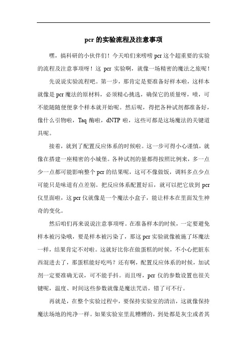 pcr的实验流程及注意事项