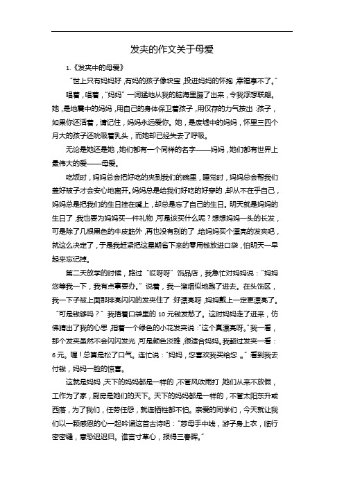 发夹的作文关于母爱