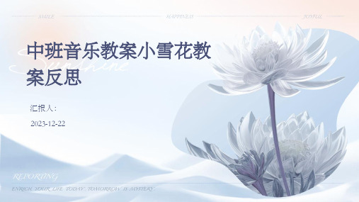 中班音乐教案小雪花教案反思