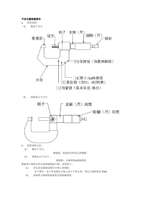 千分尺使用说明书