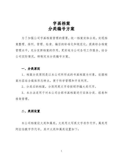 档案分类编号方案