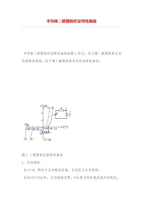 半导体二极管的伏安特性曲线