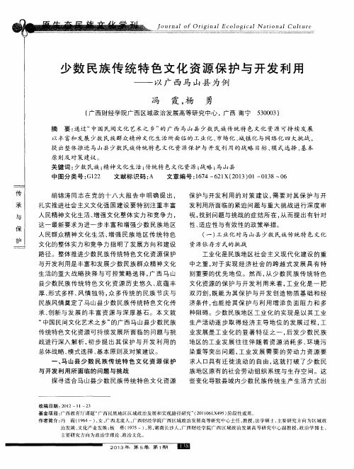 少数民族传统特色文化资源保护与开发利用——以广西马山县为例