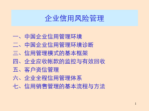 企业信用风险管理——信用销售管理的基本流程与方法.ppt