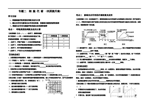 专题二  细胞的代谢  (巩固提升案)