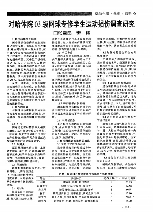 对哈体院03级网球专修学生运动损伤调查研究