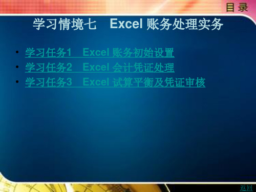 财务会计Excel实务学习情境七Excel 账务处理实务