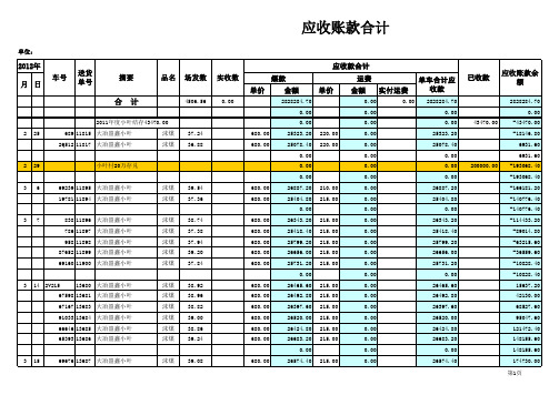 应收款合计表