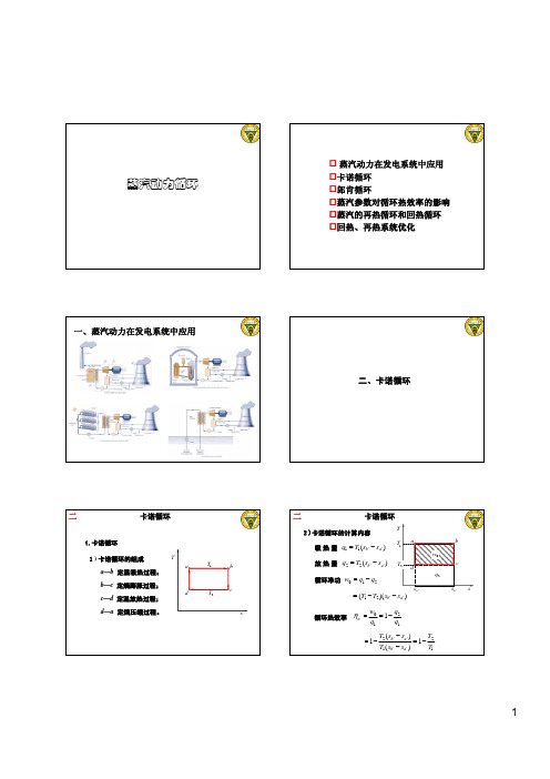 (汽轮机课件)蒸汽动力循环