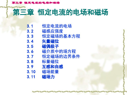 3-恒定电流的电场和磁场汇编