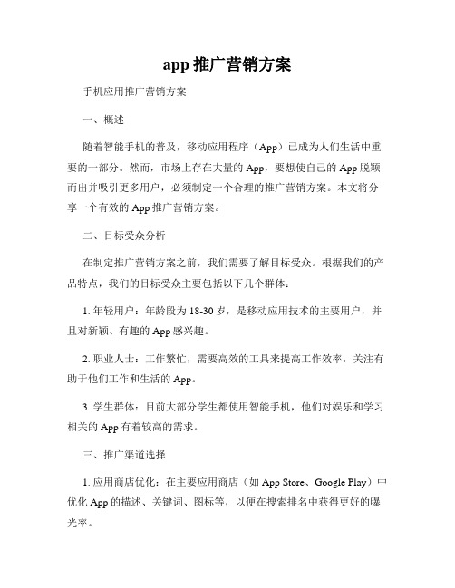 app推广营销方案