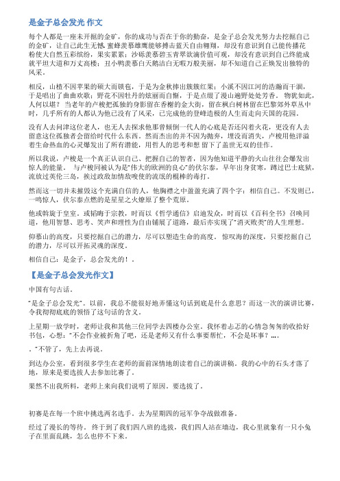 是金子总会发光范文