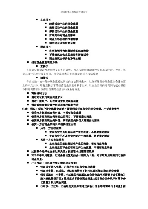 现金流量表指定注意事项