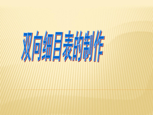 【精品】2020年初中历史双向细目表的制作