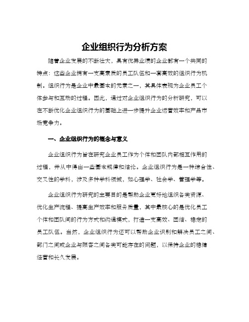 企业组织行为分析方案