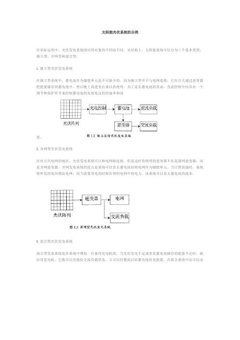 太阳能光伏系统的分类