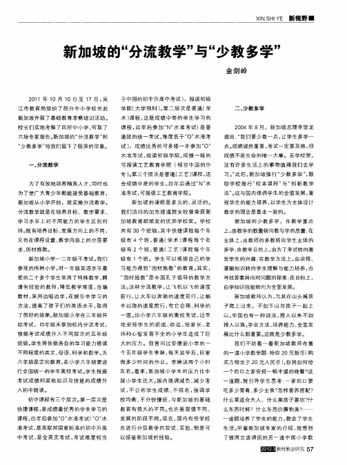 新加坡的“分流教学”与“少教多学”