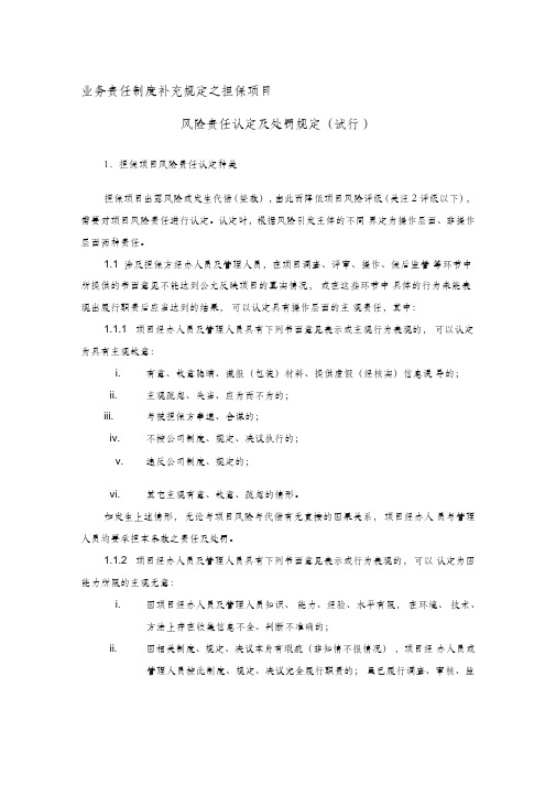 业务责任追究制度补充规定