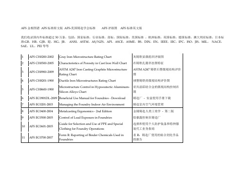 AFS金相图谱AFS标准原文版AFS