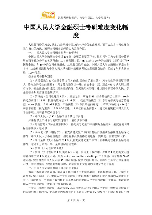 中国人民大学金融硕士考研难度变化幅度