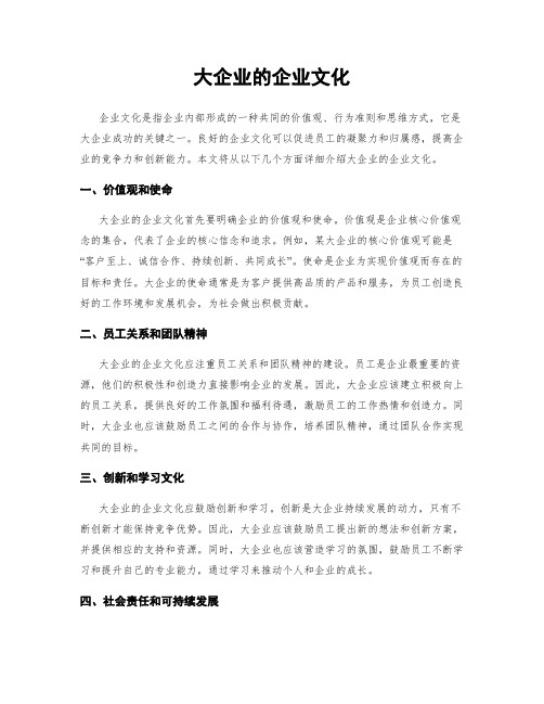 大企业的企业文化