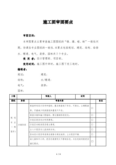 施工图审图要点