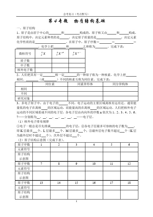 第4专题  物质结构基础