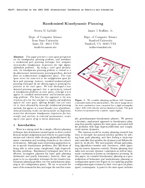 Randomized Kinodynamic Planning