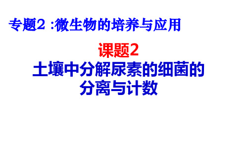 土壤中分解尿素的细菌的分离与计数公开课