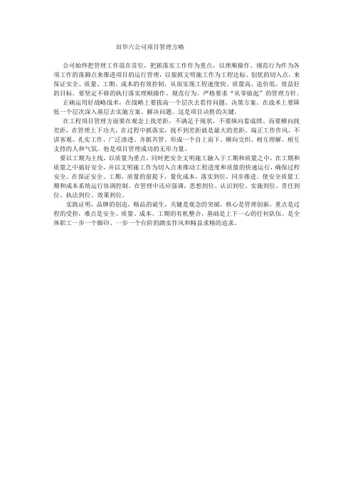 公司管理方略