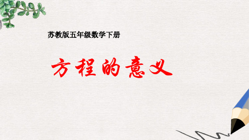 苏教版五年级数学下册课件 方程的意义