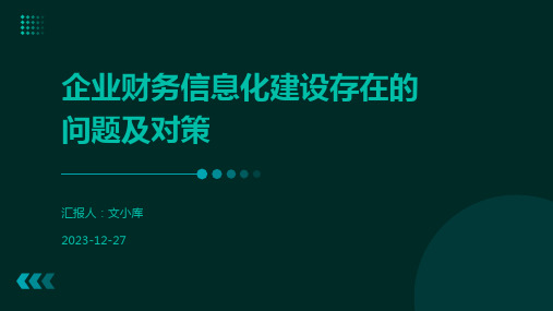 企业财务信息化建设存在的问题及对策