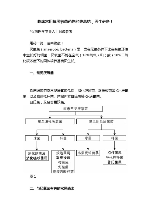 临床常用抗厌氧菌药物经典总结，医生必备！