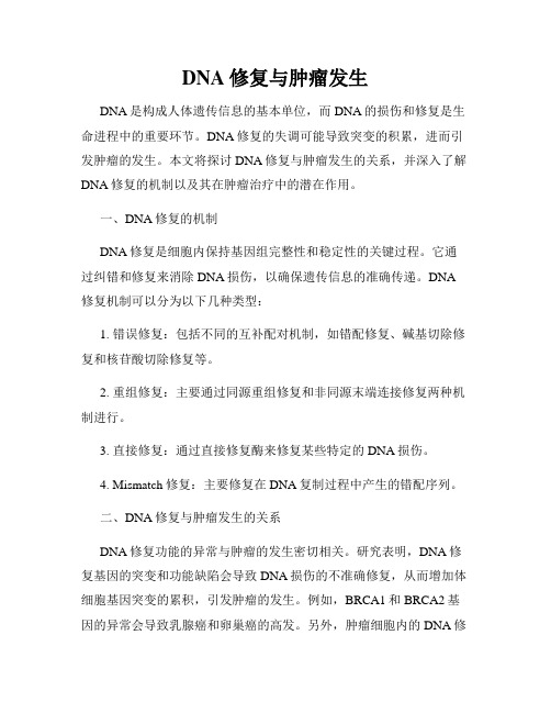 DNA修复与肿瘤发生