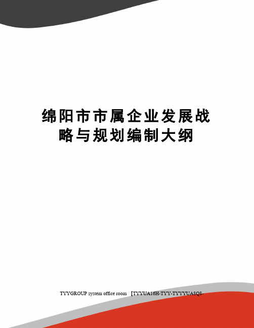 绵阳市市属企业发展战略与规划编制大纲