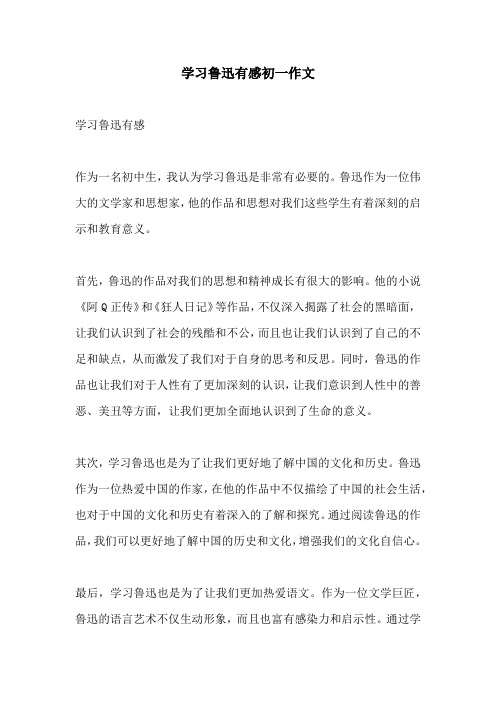 学习鲁迅有感初一作文