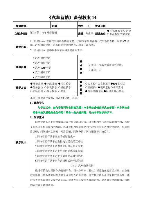 《汽车营销》课程教案14