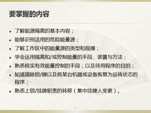 能源隔离挂牌上锁验证ppt课件