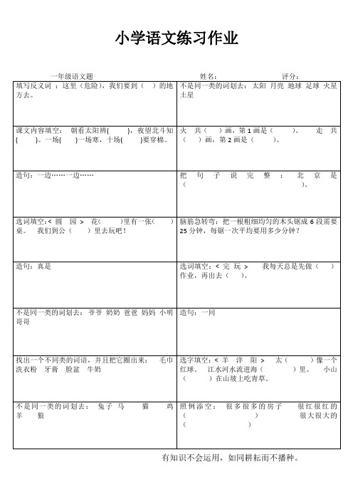 一年级语文自我提高训练I (73)